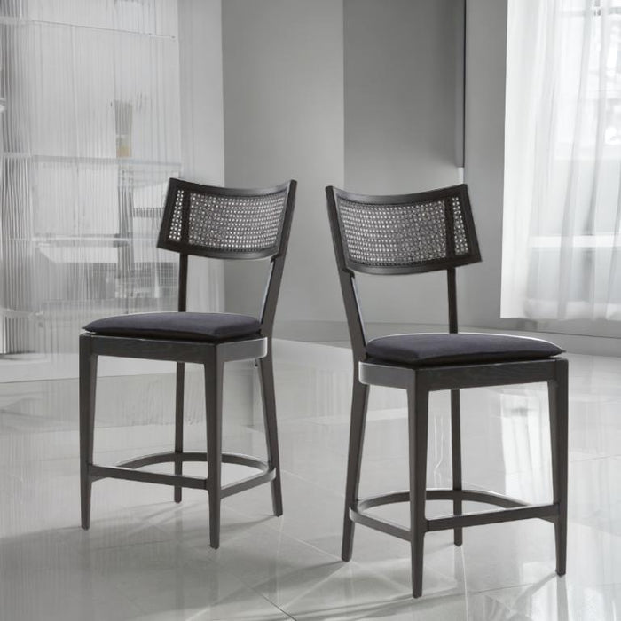 Black Libby Cane Counter Stool