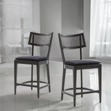 Black Libby Cane Counter Stool