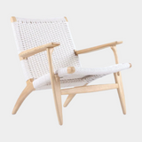 Solidwood Hans Arm Cane CH Lounge Chair