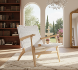 Solidwood Hans Arm Cane CH Lounge Chair