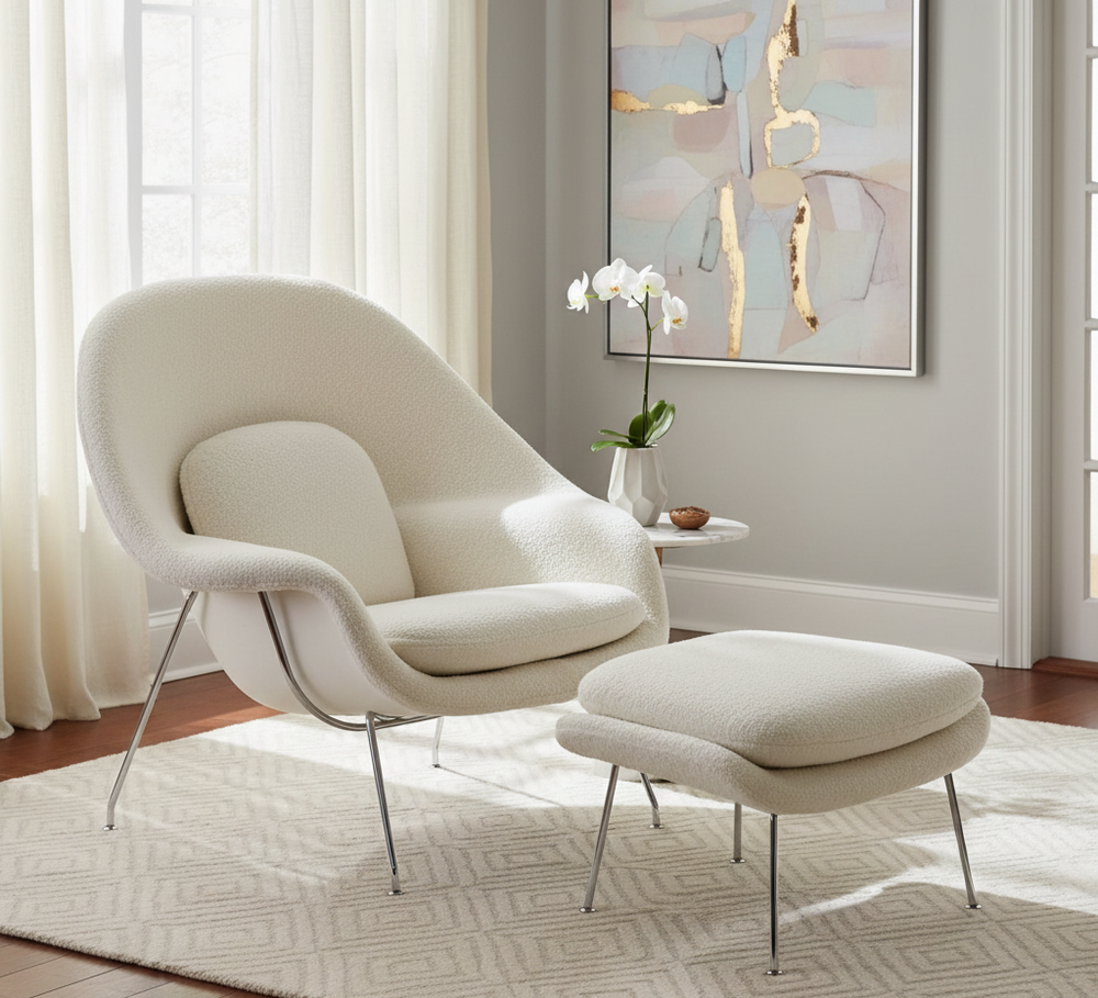 Manny Lounge Chair (Boucle Fabric)