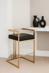 Harvey Stool Gold Leather (Warehouse Sale, local pickup only)