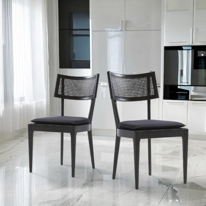 Black Tina Cane Dining Chair