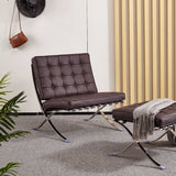 Criss-Cross Tufted Leather Chair
