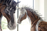 Mustang Horse Woodland Sculpture, Standing