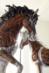 Mustang Horse Woodland Sculpture, Standing
