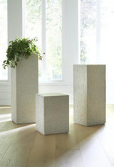 String Theory Pedestal, White Stone, Large