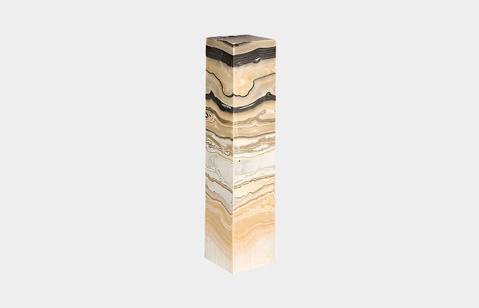 Onyx Lamp Pedestal, Square, Zebra