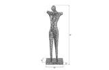 Abstract Male Sculpture on Stand, Black/Silver, Aluminum