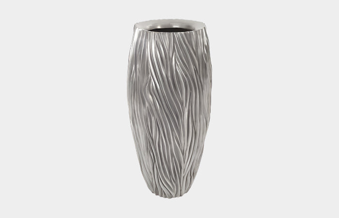Alon Planter, Polished Aluminium
