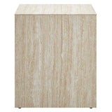 Mirella Faux Travertine Side Table in Travertine