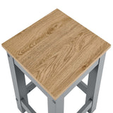 Galley 3-Piece Kitchen Island and Stool Set in Oak Gray