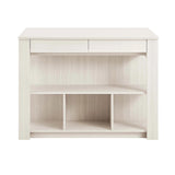 Meadowbrook 3-Piece Kitchen Island and Stool Set in White Maple