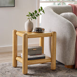 Arcus Rectangular 2-Tier Side Table in Oak