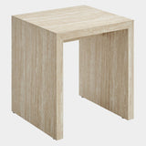 Mirella Faux Travertine Side Table in Travertine