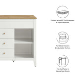 Farmstead 3-Piece Kitchen Island and Stool Set in Oak White