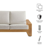 Lirienne Outdoor Patio Aluminum Faux Wood Loveseat