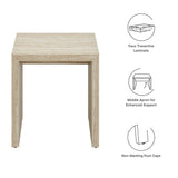 Mirella Faux Travertine Side Table in Travertine