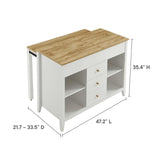 Farmstead 3-Piece Kitchen Island and Stool Set in Oak White