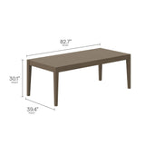 Northlake 83" Rectangular Outdoor Patio Teak Dining Table in Weathered Gray