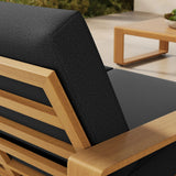 Lirienne Outdoor Patio Aluminum Faux Wood Loveseat