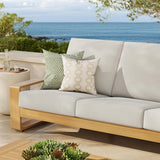 Lirienne Outdoor Patio Aluminum Faux Wood Sofa