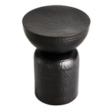 Mella Metal Hammered Side Table in Black