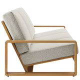 Lirienne Outdoor Patio Aluminum Faux Wood Sofa