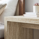 Mirella Faux Travertine Side Table in Travertine