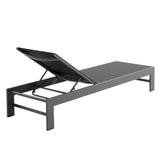 Tahoe Outdoor Patio Mesh and Aluminum Chaise Lounge in Gray