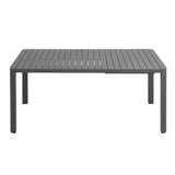 Tahoe Outdoor Patio Aluminum Extendable Dining Table in Gray