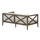 Northlake Outdoor Patio Teak Loveseat in Weathered Gray White