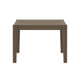 Northlake Square Outdoor Patio Teak Side Table in Weathered Gray