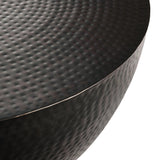 Mella 32 Inch Metal Hammered Coffee Table in Black