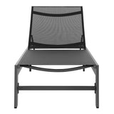 Tahoe Outdoor Patio Mesh and Aluminum Chaise Lounge in Gray