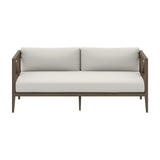 Northlake Outdoor Patio Teak Loveseat in Weathered Gray White