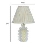 Edith Scalloped Papier Mache Flower Pleated Table Lamp