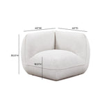 Arezza Stone White Contract-Grade Basketweave Chenille Corner Chair