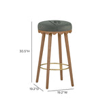 Oodle Performance Vegan Mohair Bar and Counter Stool