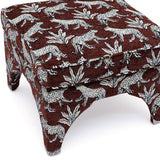 Raji Leopard Performance Jacquard Ottoman