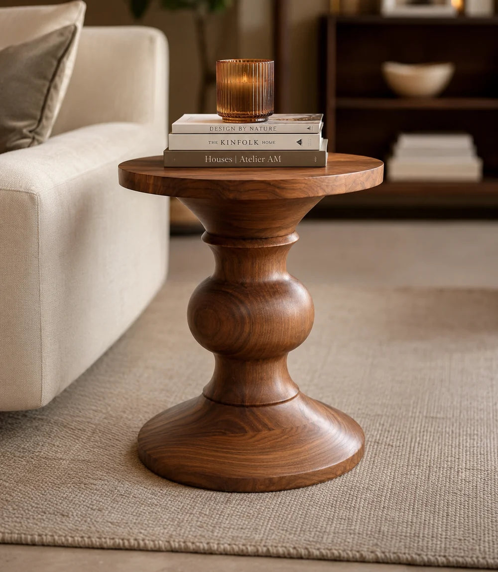 Pawn Wood Side Table