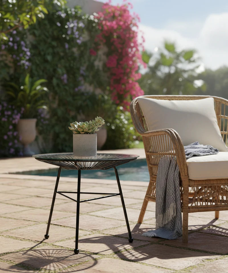 Acapulco Side Table w/ Glass