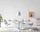 Pedestal Dining Table, Oval (Carrara Marble)