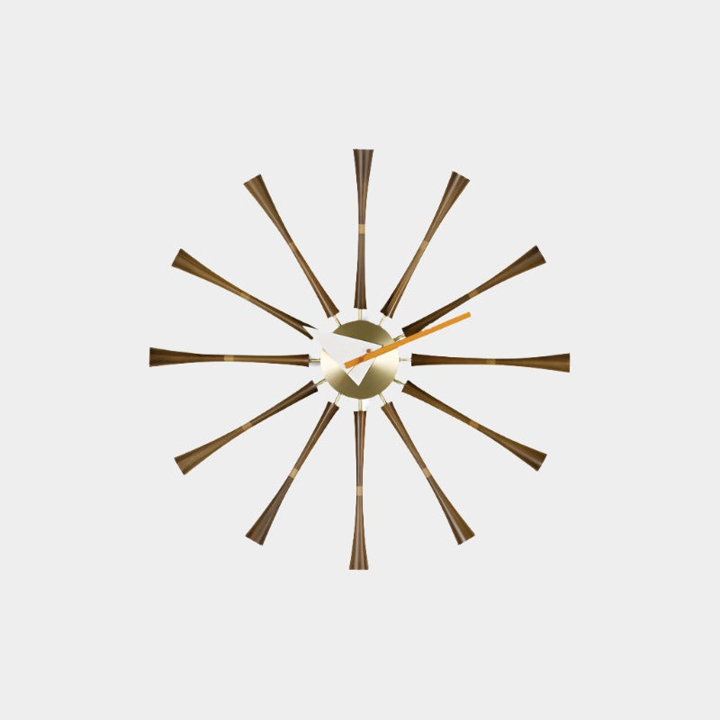 Walnut Spindle Wall Clock