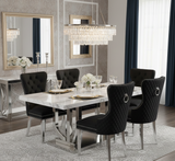 Wingback Chair (Diamond tufted back) (Stainless Steel Legs)