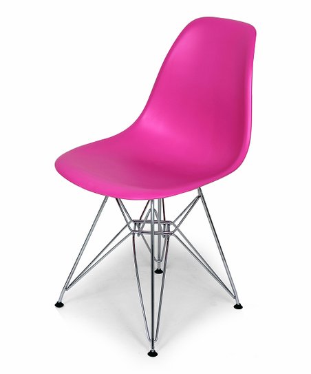 Eiffel Chair with Chrome base Dark Pink