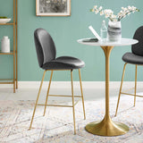 Lotus Beatle Gold Stool Velvet