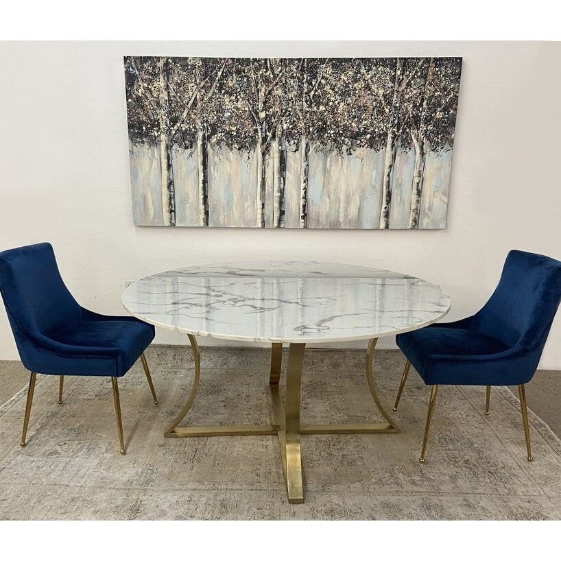 Arc Dining Table Faux Marble