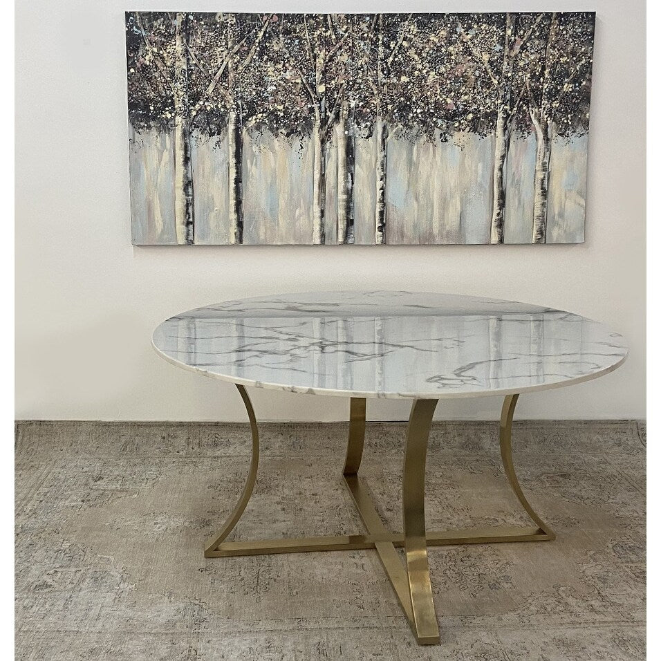 Arc Dining Table Faux Marble