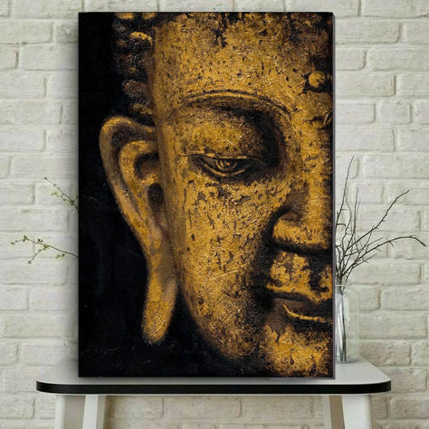 Buddha with Golden Foiled 50% Hand-painting